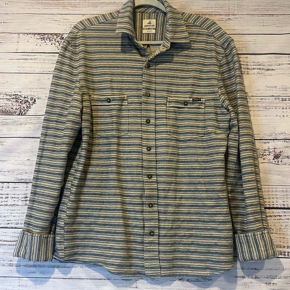 Johnnie-O Hanging Out Stripe Button Down Casual Shirt Size M‎
